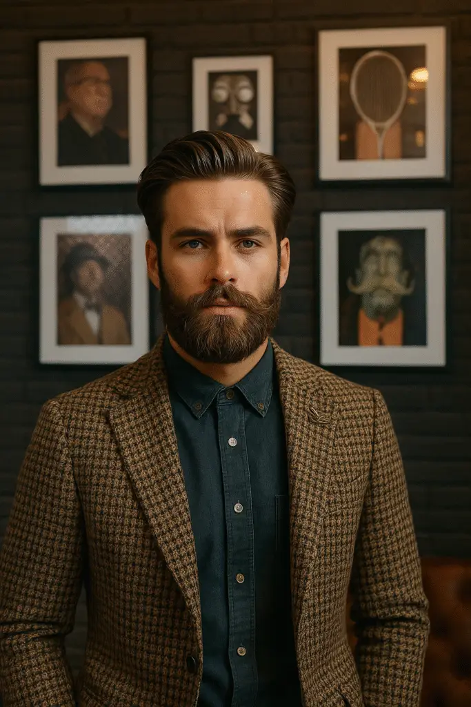 Pompadour clásico en peluquería de caballeros en Alameda de Osuna